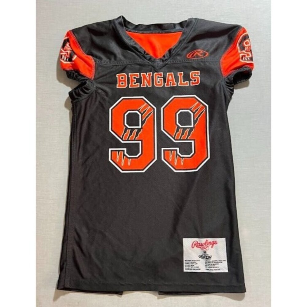 Cincinnati Benglas #99 Players‎ Cut Rawlings Jersey Youth M Orange Reversible.